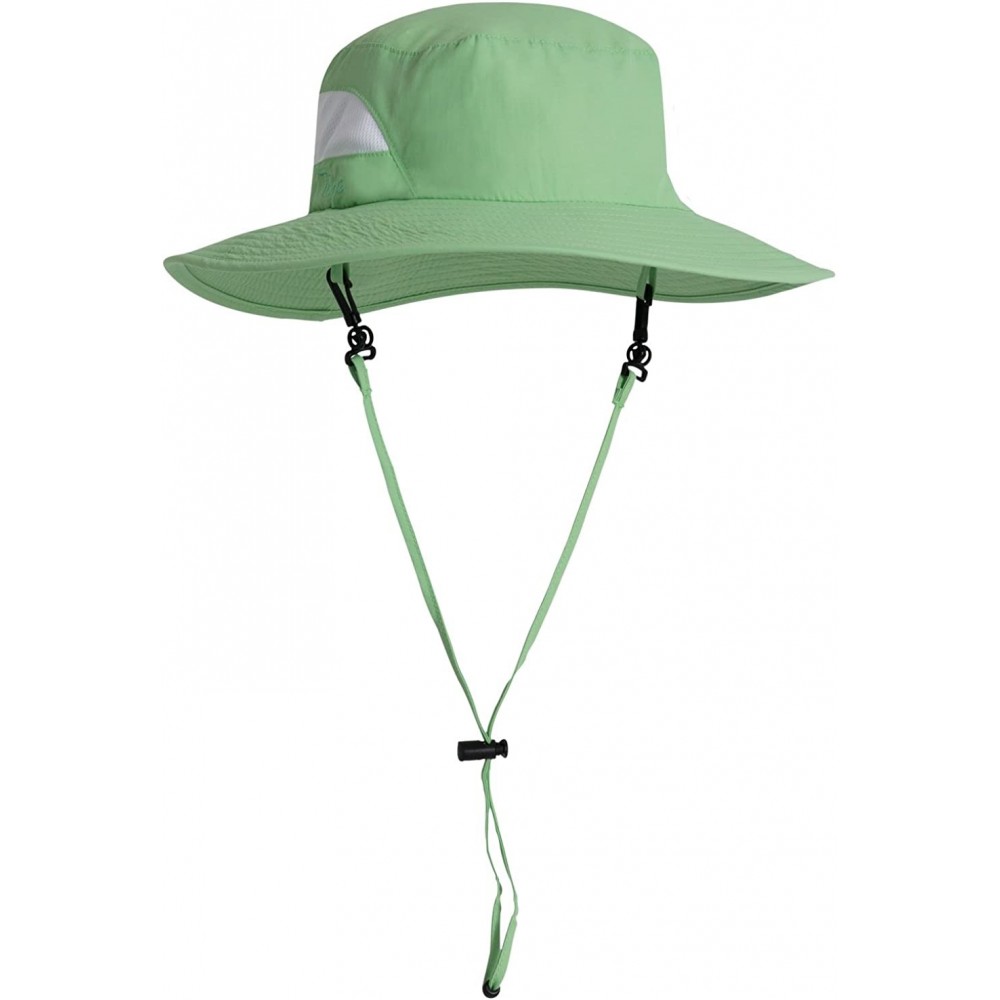 Bucket Hats Adult Unisex Playa Wide Brim Bucket Sun Hats - UPF 50+ Sun Protection - Light Green - CB11ZUGNEPT $18.65