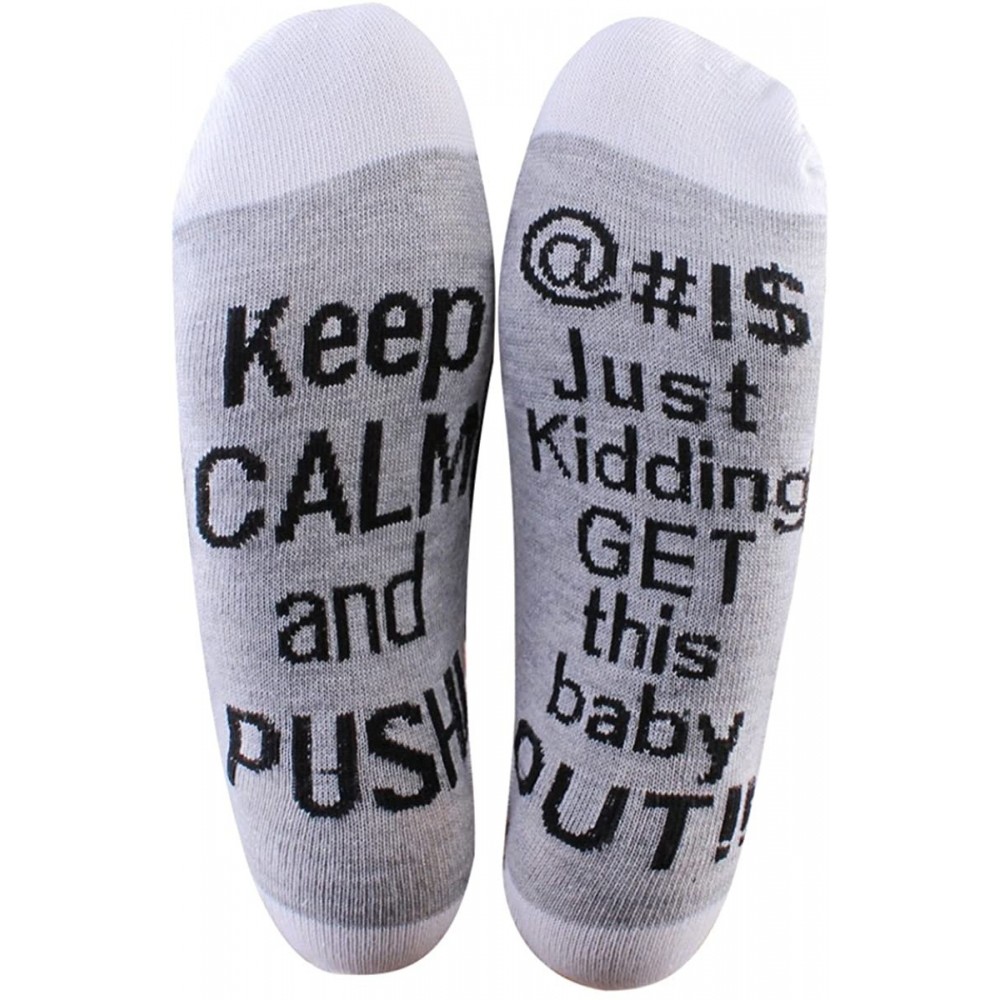 Headbands Labor and Delivery Non Slip Socks for Women Inspiration Hospital Funny Socks for Maternity Pregnancy - Gray - CU18S...