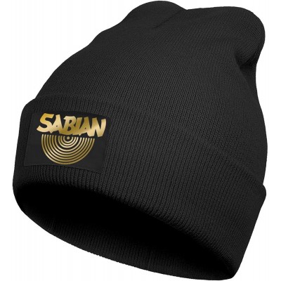 Skullies & Beanies Designer Unisex Sabian-Logo-Yellow- Knit Cap Snowboarding Soft Winter Warm Beanie Hat - Sabian Logo Yellow...