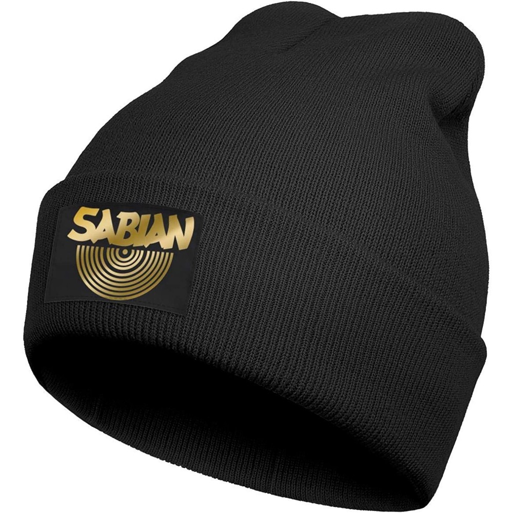 Skullies & Beanies Designer Unisex Sabian-Logo-Yellow- Knit Cap Snowboarding Soft Winter Warm Beanie Hat - Sabian Logo Yellow...