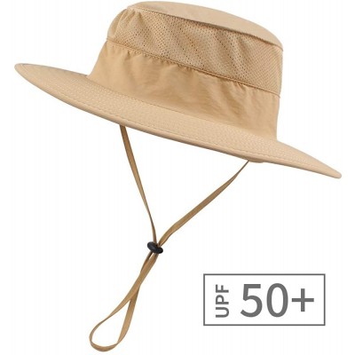 Sun Hats Outdoor Sun Hat Men Women Wide Brim Flap Fishing Cap Neck Flap & Face Cover Mask Hat - Khaki - CA18WGGLUWX $15.73