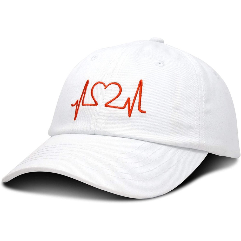 Baseball Caps Heartbeat RN Nurse Hat EKG Baseball Cap Medical Fitness - White-red - C318OGACUI6 $14.24