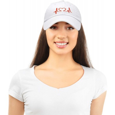 Baseball Caps Heartbeat RN Nurse Hat EKG Baseball Cap Medical Fitness - White-red - C318OGACUI6 $14.24