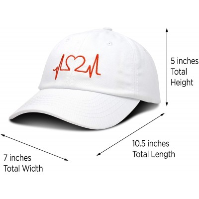 Baseball Caps Heartbeat RN Nurse Hat EKG Baseball Cap Medical Fitness - White-red - C318OGACUI6 $14.24