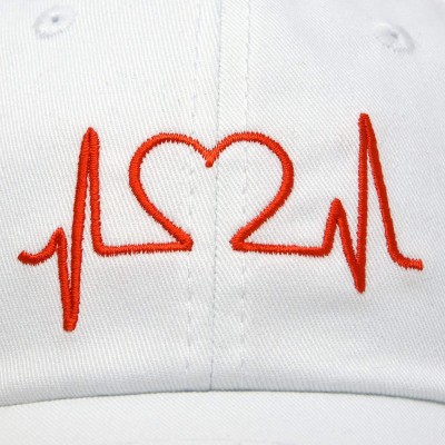 Baseball Caps Heartbeat RN Nurse Hat EKG Baseball Cap Medical Fitness - White-red - C318OGACUI6 $14.24