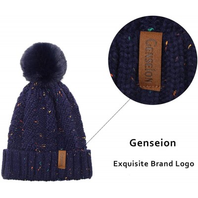 Skullies & Beanies Women's Beanie Hats Knit Thick Fleece Lined Chunky Chenille Snow Hats Girls Winter Soft Warm Ski Baggy Cap...