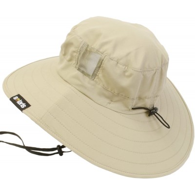 Sun Hats Wide Brim Sun Hat Outdoor UV Protection Safari Cap for Women - Tan - CA180GEWA37 $20.24