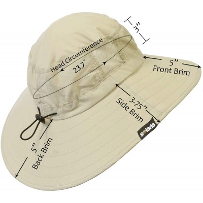 Sun Hats Wide Brim Sun Hat Outdoor UV Protection Safari Cap for Women - Tan - CA180GEWA37 $20.24
