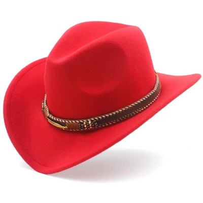Cowboy Hats Fashion Western Roll Up Sombrero - Wine Red - CY18L0RLEA2 $84.99