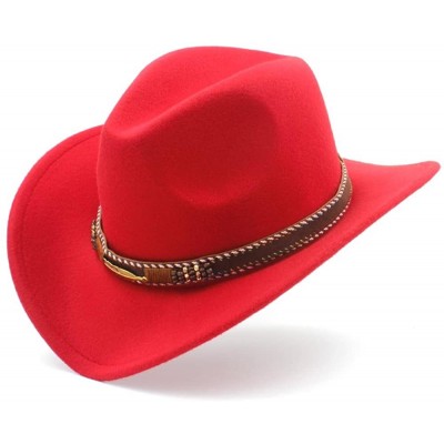 Cowboy Hats Fashion Western Roll Up Sombrero - Wine Red - CY18L0RLEA2 $33.42