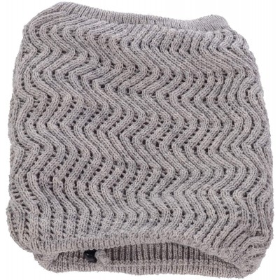 Skullies & Beanies Winter Womens Fashion Bun Ponytail Fleece Lined Slouchy Knit Beanie Hat - Beige Chevron Cutout Ponytail - ...