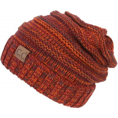 Skullies & Beanies Trendy Oversized Chunky Soft Beanie - Rust - C112MZL8N4T $11.56