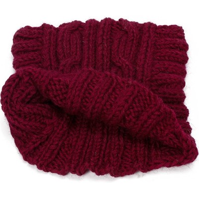 Skullies & Beanies Cute Meow Kitty Woman Wool Handmade Knit Cap Beanie Hat A004 - Wine - C911N3G5Y6Z $12.00