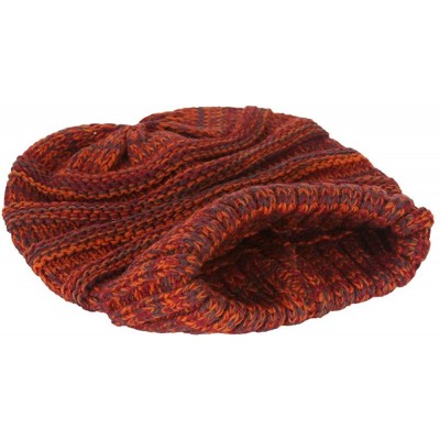 Skullies & Beanies Trendy Oversized Chunky Soft Beanie - Rust - C112MZL8N4T $11.56