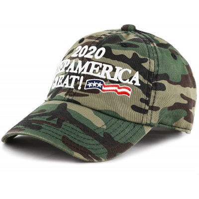 Baseball Caps Trump 2020 President Keep America Great Flag Cotton 3D Cap - Unstructured-woodland Camo - CI18H2QM3WH $10.16