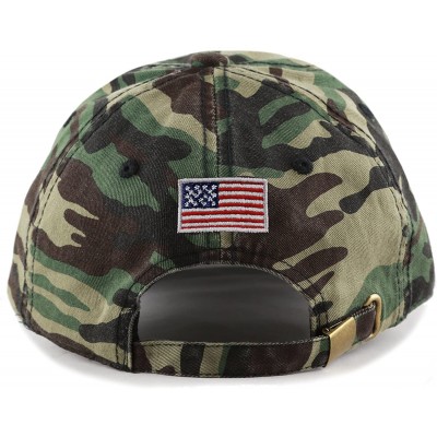 Baseball Caps Trump 2020 President Keep America Great Flag Cotton 3D Cap - Unstructured-woodland Camo - CI18H2QM3WH $10.16