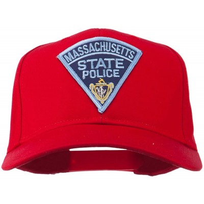 Baseball Caps Massachusetts State Police Patch Cap - Red - CQ11RNPM6GD $45.19