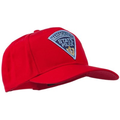 Baseball Caps Massachusetts State Police Patch Cap - Red - CQ11RNPM6GD $18.41