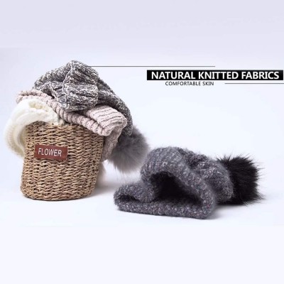 Skullies & Beanies Womens Winter Hats- Knit Hats for Women Winter- Slouchy Beanie Women Knit Hats Skull Caps - Creamy-white -...