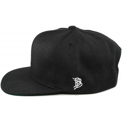 Baseball Caps 'Midnight Salute' Black Leather Patch Classic Snapback Hat - One Size Fits All - Black - CR194WSMO6U $47.90