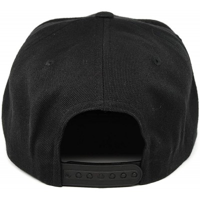 Baseball Caps 'Midnight Salute' Black Leather Patch Classic Snapback Hat - One Size Fits All - Black - CR194WSMO6U $23.95