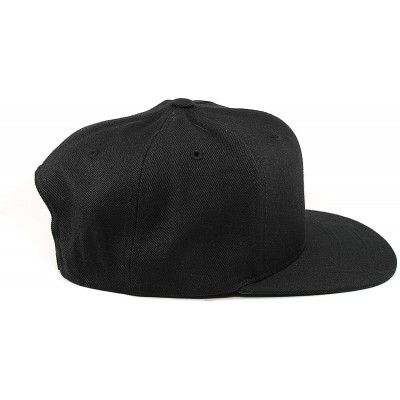 Baseball Caps 'Midnight Salute' Black Leather Patch Classic Snapback Hat - One Size Fits All - Black - CR194WSMO6U $47.90