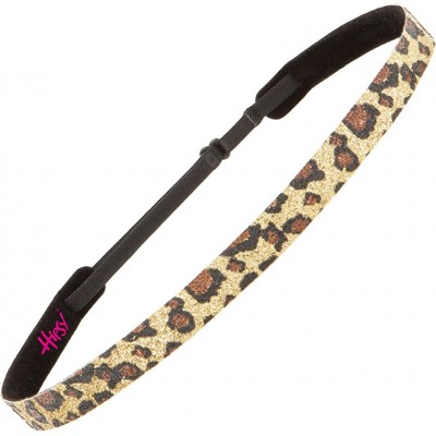 Headbands Adjustable Non Slip Animal Print Hair Band Headbands for Women & Girls Pack - Skinny Gold Leopard Glitter 1pk - CN1...