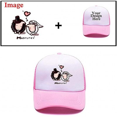 Baseball Caps Custom Ponytail Baseball Cap Personalized Messy Bun Hat Mesh Visor Trucker Hat - Trucker Pink - CE18HCYYUWM $10.04