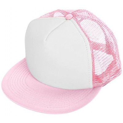 Baseball Caps Custom Ponytail Baseball Cap Personalized Messy Bun Hat Mesh Visor Trucker Hat - Trucker Pink - CE18HCYYUWM $10.04