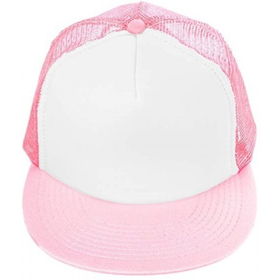 Baseball Caps Custom Ponytail Baseball Cap Personalized Messy Bun Hat Mesh Visor Trucker Hat - Trucker Pink - CE18HCYYUWM $10.04