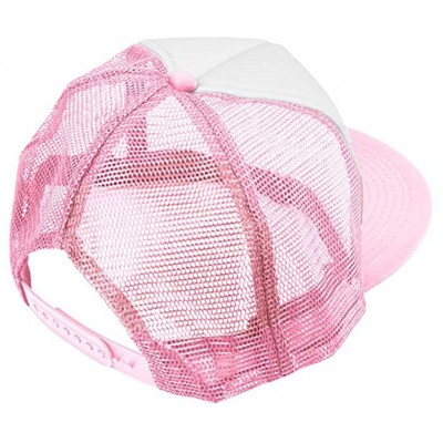 Baseball Caps Custom Ponytail Baseball Cap Personalized Messy Bun Hat Mesh Visor Trucker Hat - Trucker Pink - CE18HCYYUWM $10.04