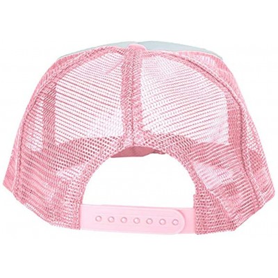 Baseball Caps Custom Ponytail Baseball Cap Personalized Messy Bun Hat Mesh Visor Trucker Hat - Trucker Pink - CE18HCYYUWM $10.04