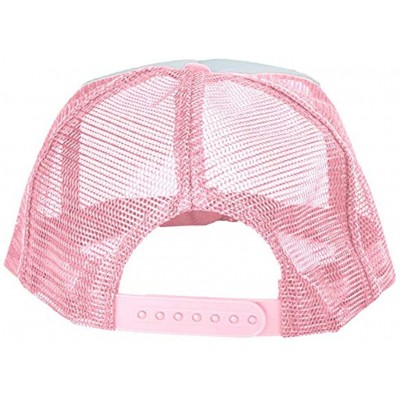 Baseball Caps Custom Ponytail Baseball Cap Personalized Messy Bun Hat Mesh Visor Trucker Hat - Trucker Pink - CE18HCYYUWM $10.04