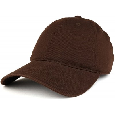 Baseball Caps Low Profile Vintage Washed Cotton Baseball Cap Plain Dad Hat - Brown - CS1864MIU6M $10.56