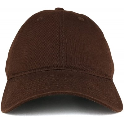 Baseball Caps Low Profile Vintage Washed Cotton Baseball Cap Plain Dad Hat - Brown - CS1864MIU6M $10.56