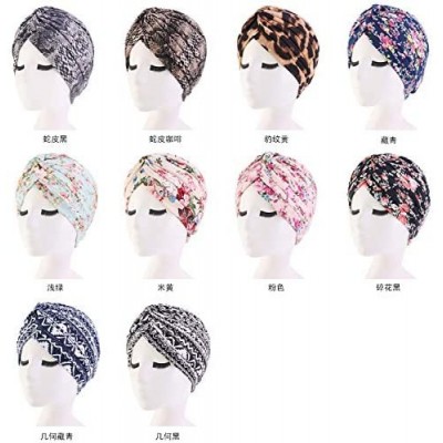 Skullies & Beanies Women's Cotton Turban Head Wrap Cancer Chemo Beanies Cap Headwear Cap Bonnet Hair Loss Hat - Ethnic Black ...