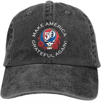 Baseball Caps Unisex Adjustable Retro Cowboy Hat Make America Grateful Again Tee Deep Heather Classic Baseball Cap Black - C8...