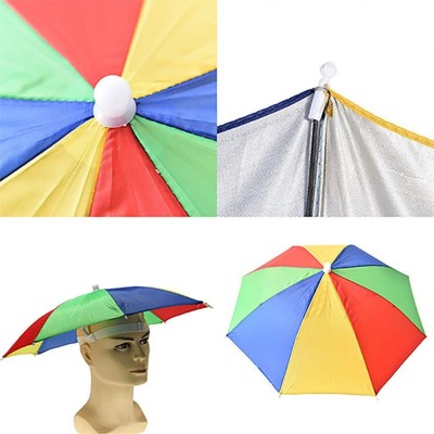 Rain Hats Adjustable Headband Sun Rain Outdoor Sport Foldable Fishing Umbrella Hat Cap - Multicolor - CI18534ZW4R $9.05