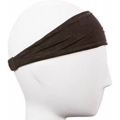 Headbands Adjustable & Stretchy Crushed Xflex Wide Headbands for Women Girls & Teens - Crushed Black - CC12NZ1OUYU $15.36
