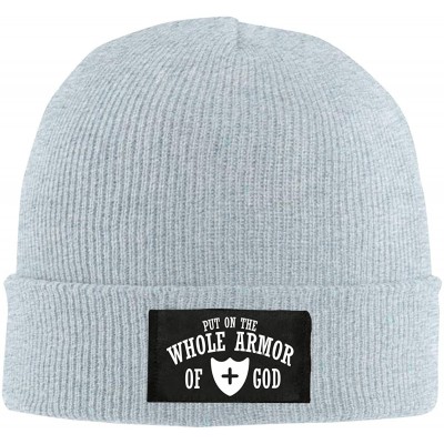 Skullies & Beanies Whole Armor of God Men & Women's Knitted Hat Fashion Warm Beanie Cap - Gray - CQ18NCL4Q0G $39.60