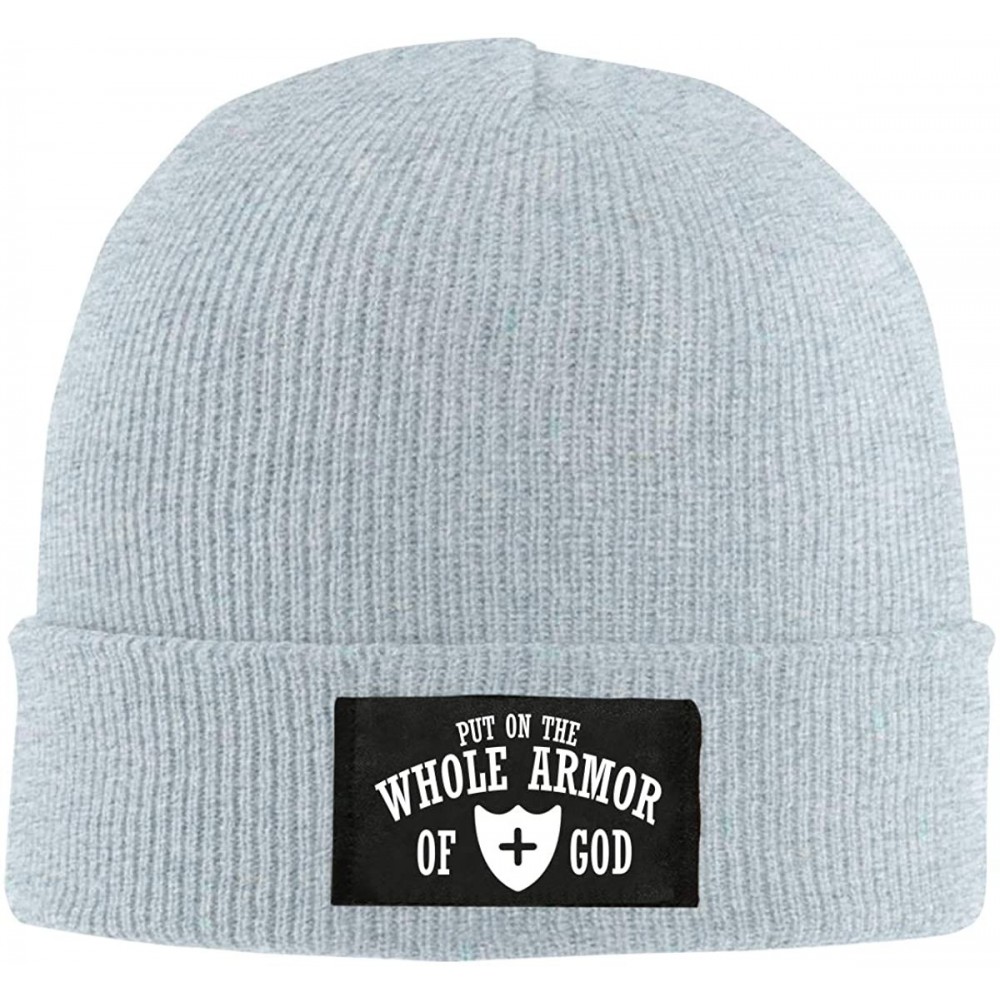 Skullies & Beanies Whole Armor of God Men & Women's Knitted Hat Fashion Warm Beanie Cap - Gray - CQ18NCL4Q0G $17.49