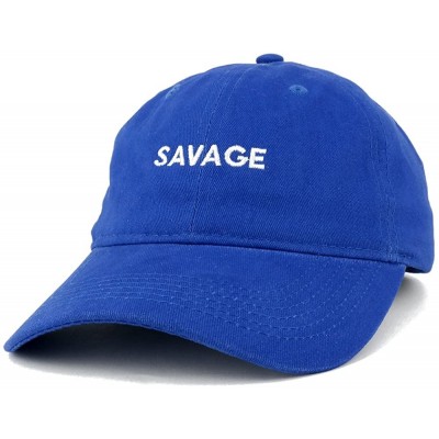 Baseball Caps Savage Embroidered Brushed Cotton Adjustable Cap Dad Hat - Royal - CR12MS0CLHV $13.13