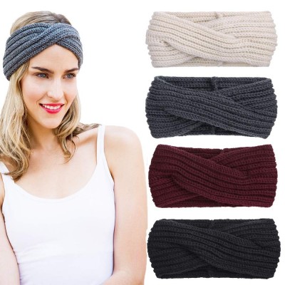 Cold Weather Headbands Knitted Headbands Winter Headband Ear Warm Crochet Head Wraps for Women Girls (4ColorPackT) - 4ColorPa...