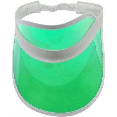 Visors Tennis Beach Colored Plastic Clear Sun Bingo Vegas Dealer Golf Casino Visor Hat - Green - C717AZ7YOKR $10.91