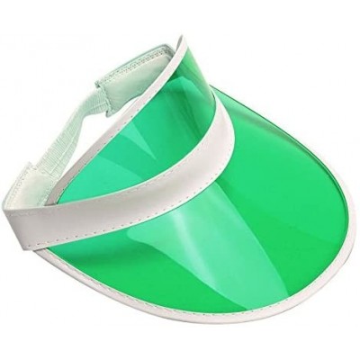 Visors Tennis Beach Colored Plastic Clear Sun Bingo Vegas Dealer Golf Casino Visor Hat - Green - C717AZ7YOKR $10.91