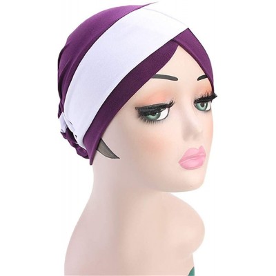 Skullies & Beanies Turban Soft Breathable Braided Durag Hair Snood Bun Hat Hair Braid - Tjm-341-1-beige - CR18M2649SZ $11.10