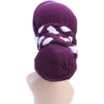 Skullies & Beanies Turban Soft Breathable Braided Durag Hair Snood Bun Hat Hair Braid - Tjm-341-1-beige - CR18M2649SZ $11.10