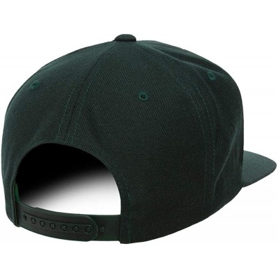 Baseball Caps Yupoong Premium Classic Snapback Hat - Flat Brim- Adjustable Ballcap w/Hat Liner - Spruce - CG18GZ22I6R $13.21