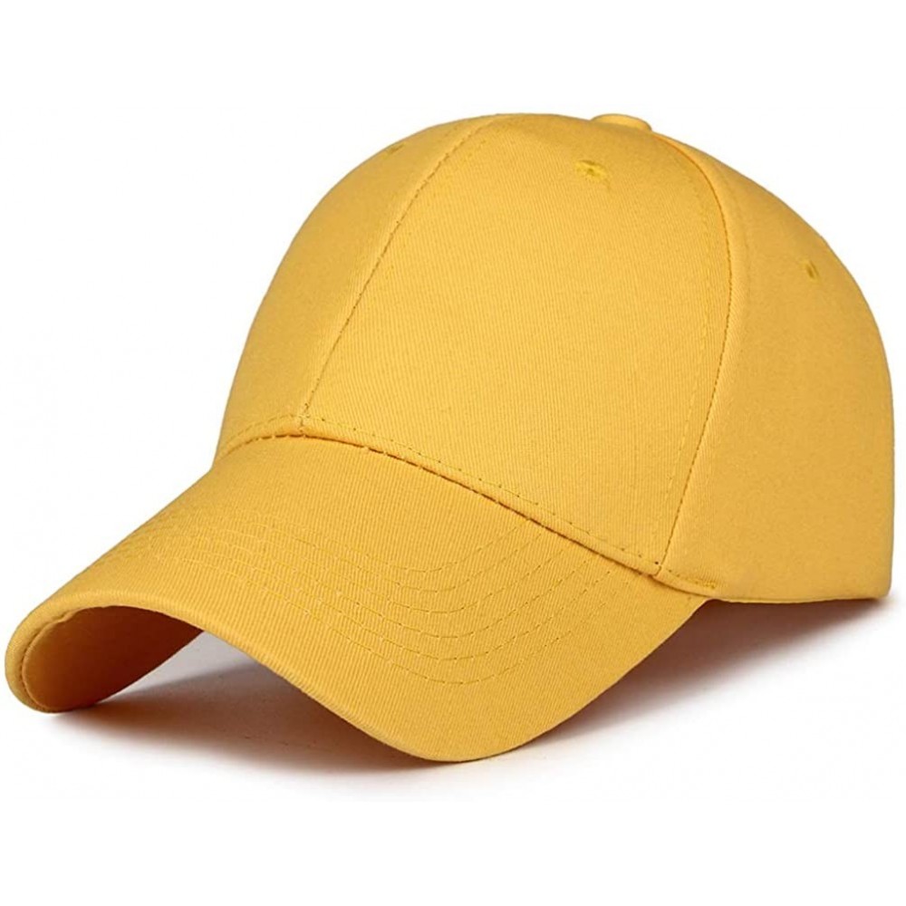 Baseball Caps Mens Womens Baseball Cap Adjustable Cotton Dad Hat Classic Sports Hats - Yellow - C018O94QYOS $11.35