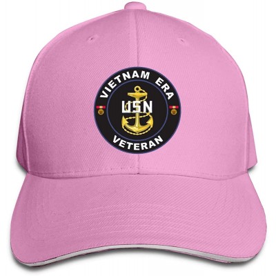 Baseball Caps United States Navy Vietnam Era Veteran Sandwich Hat Baseball Cap Dad Hat - Pink - CM18L67H6SK $25.96